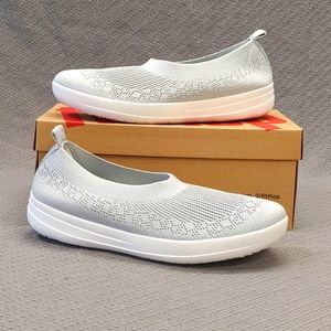 FitFlop Uberknit Slip On Ballerina Pearl- 10